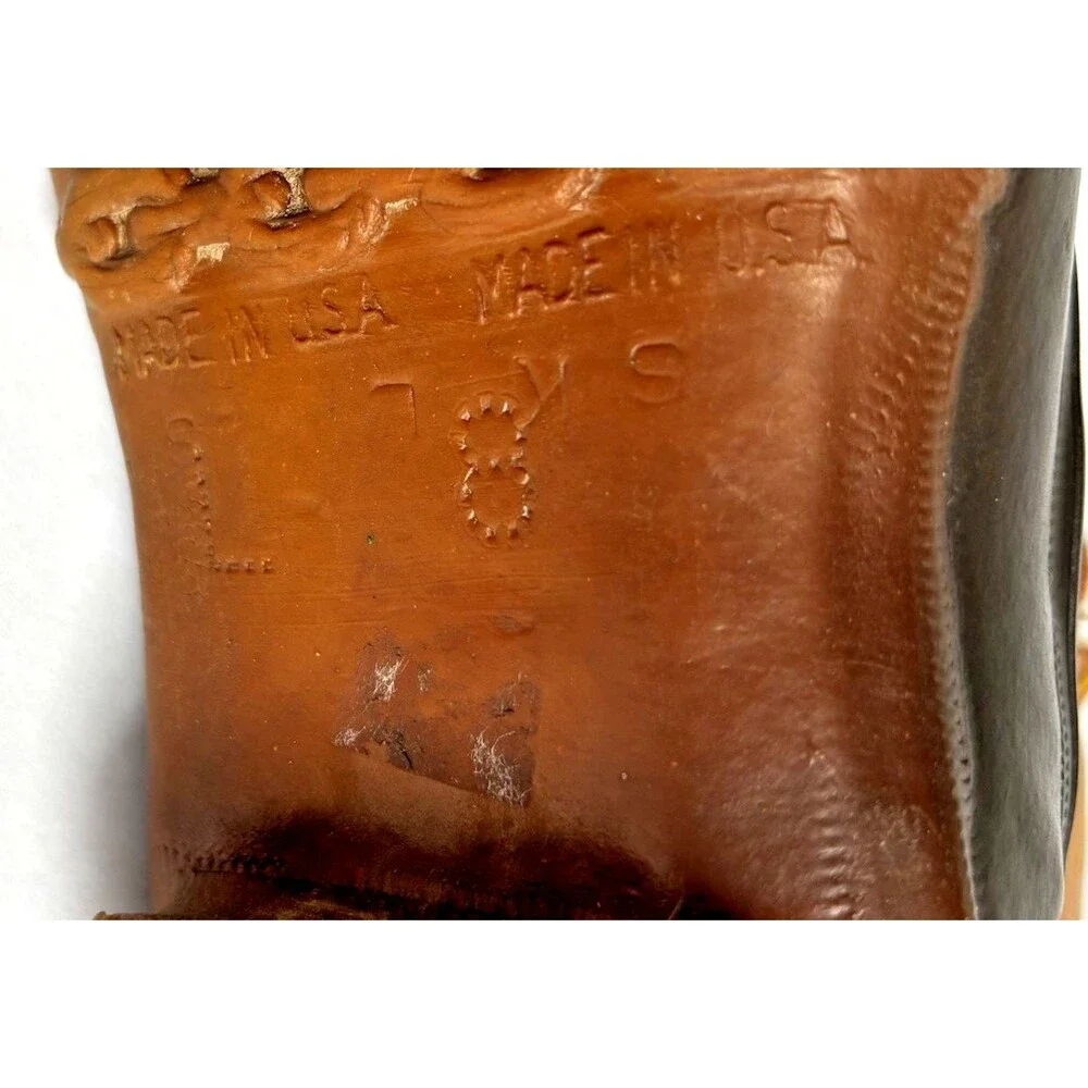 LL Bean Maine Hunting Shoe Duck Boots Women's Size 8 Brown Leather USA Vintage